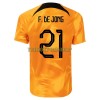 Original Fußballtrikot Niederlande F. De Jong 21 Heimtrikot WM 2022 Für Herren